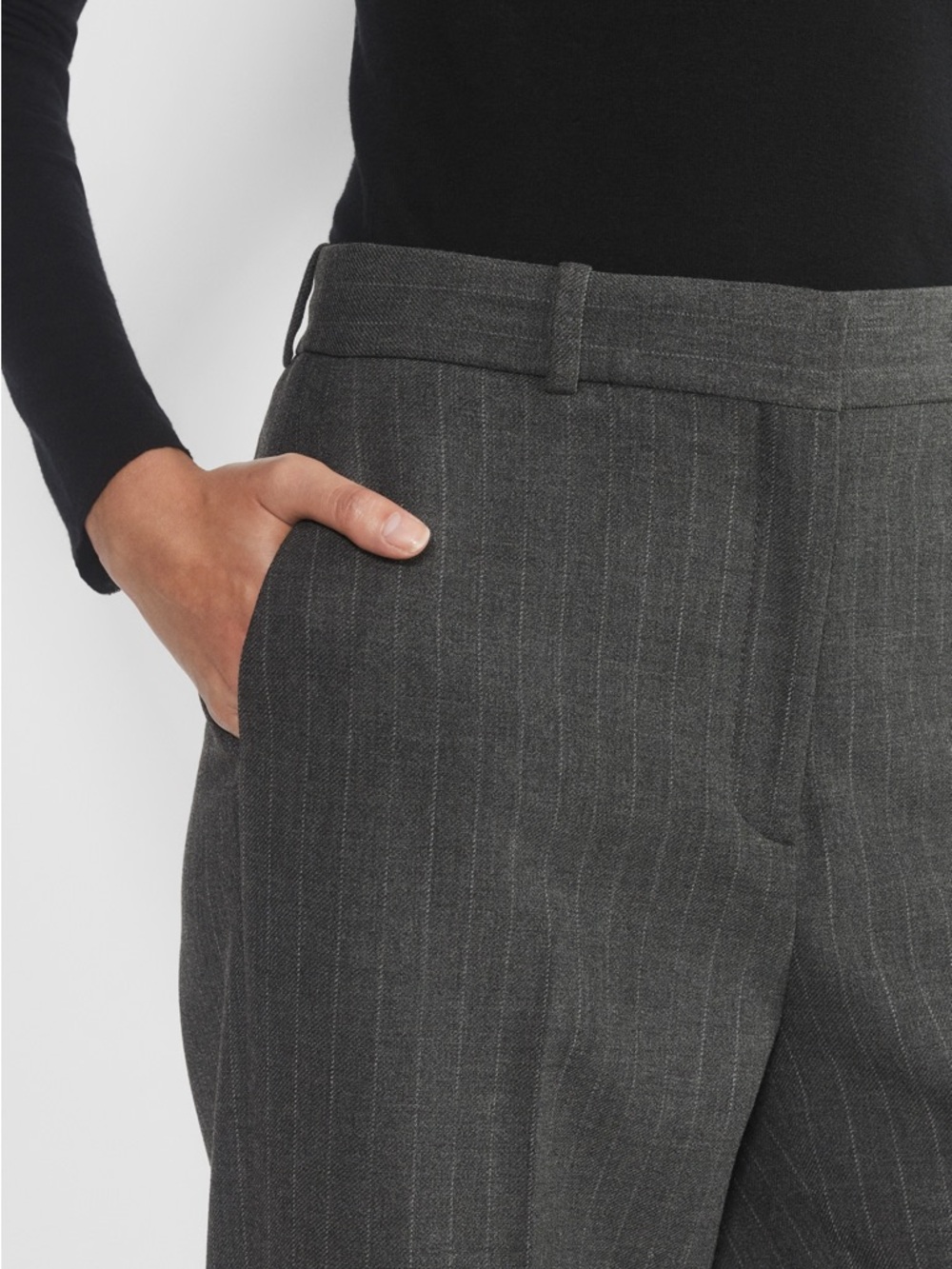 Aritzia babaton grey pinstripe trousers
